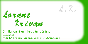 lorant krivan business card